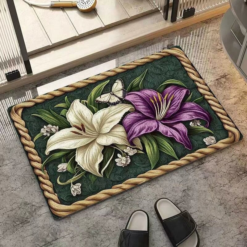 Blumeninspiriertes dekoratives Teppichmatte