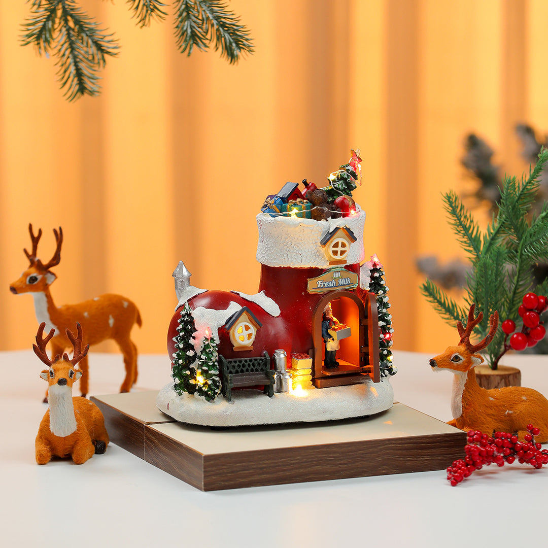 LED Beheizte Weihnachts Lebkuchenhaus Dekoration Karnz