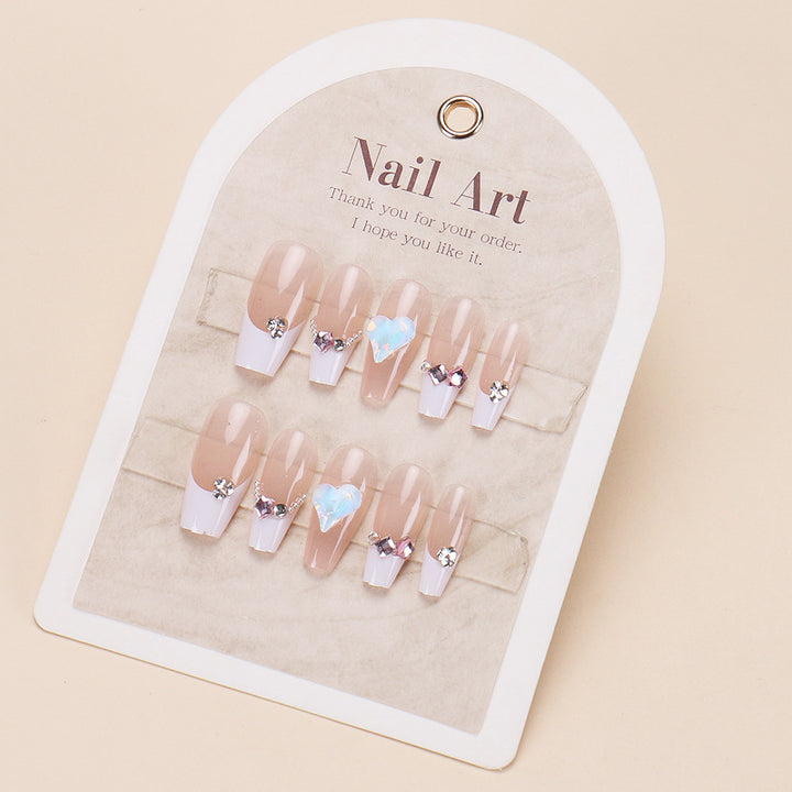 Elegantes Press-On-Nagelset mit Glitter- und Glanzfinish Karnz