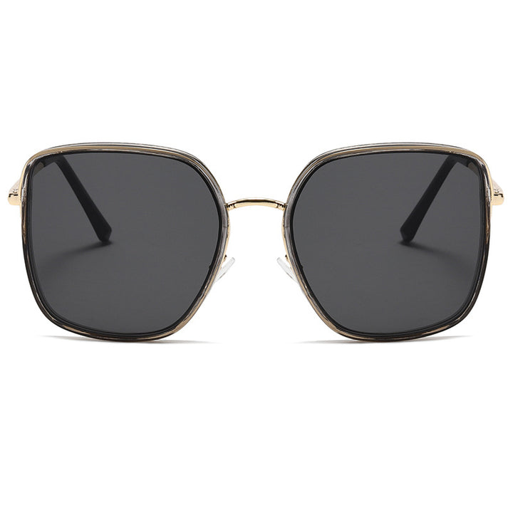 Damen quadratische Sonnenbrille mit luxuriösem Metallrahmen und UV-Schutz Karnz