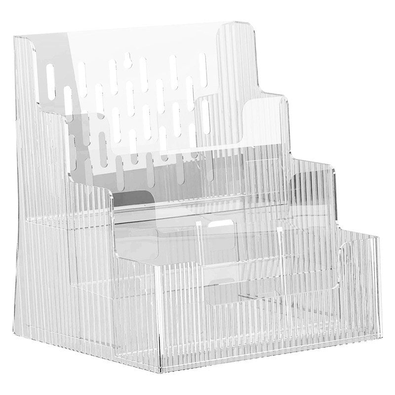 Klarer Acryl Stufiger Desktop Buch- und Zeitschriftenanzeigeorganisator