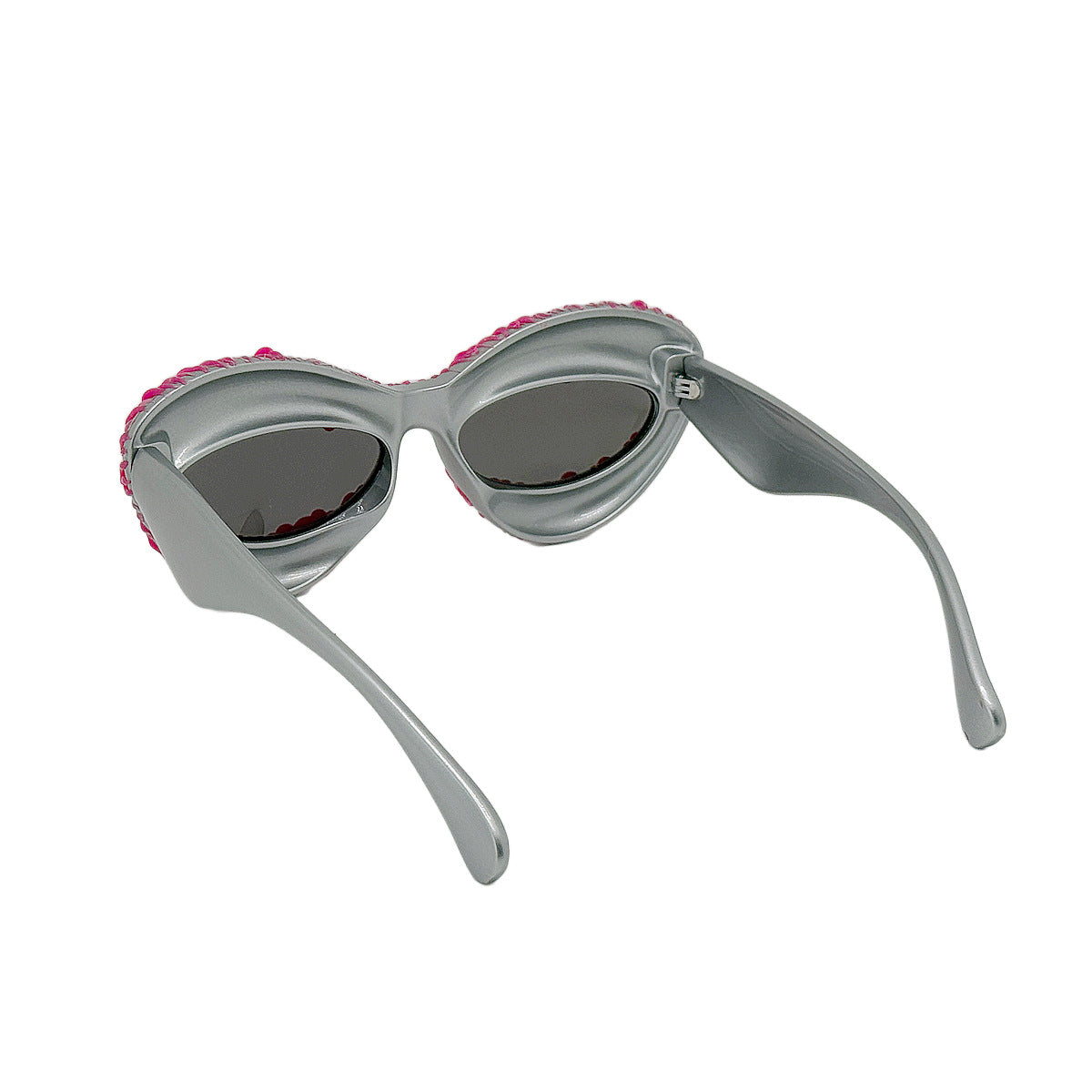 Damen extravagante Cat-Eye-Sonnenbrille mit dekorativem Rahmen Karnz