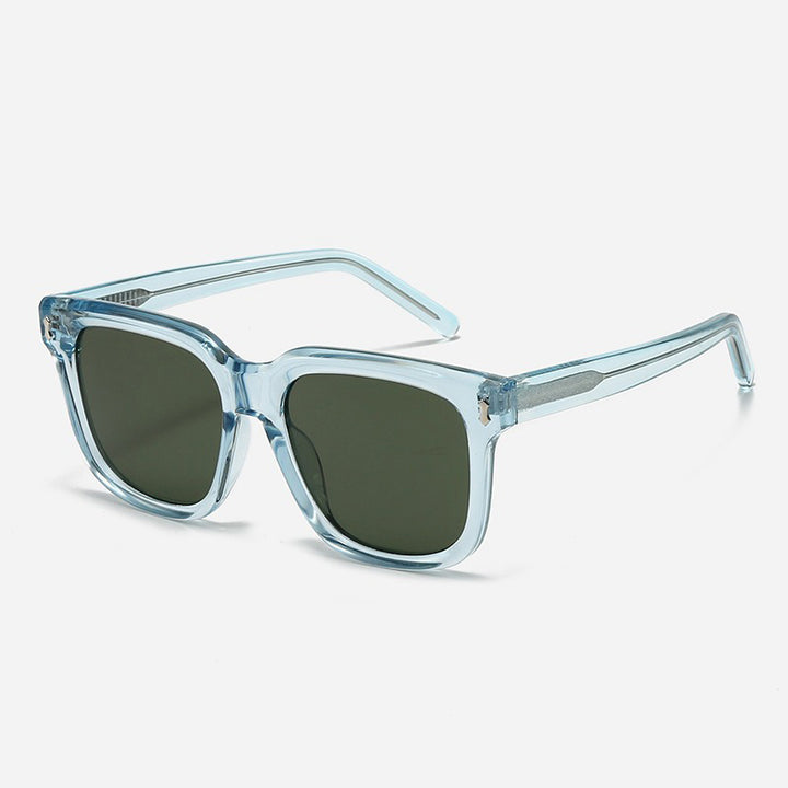 Damen Modische quadratische Sonnenbrille mit modernem, transparentem Rahmen Karnz