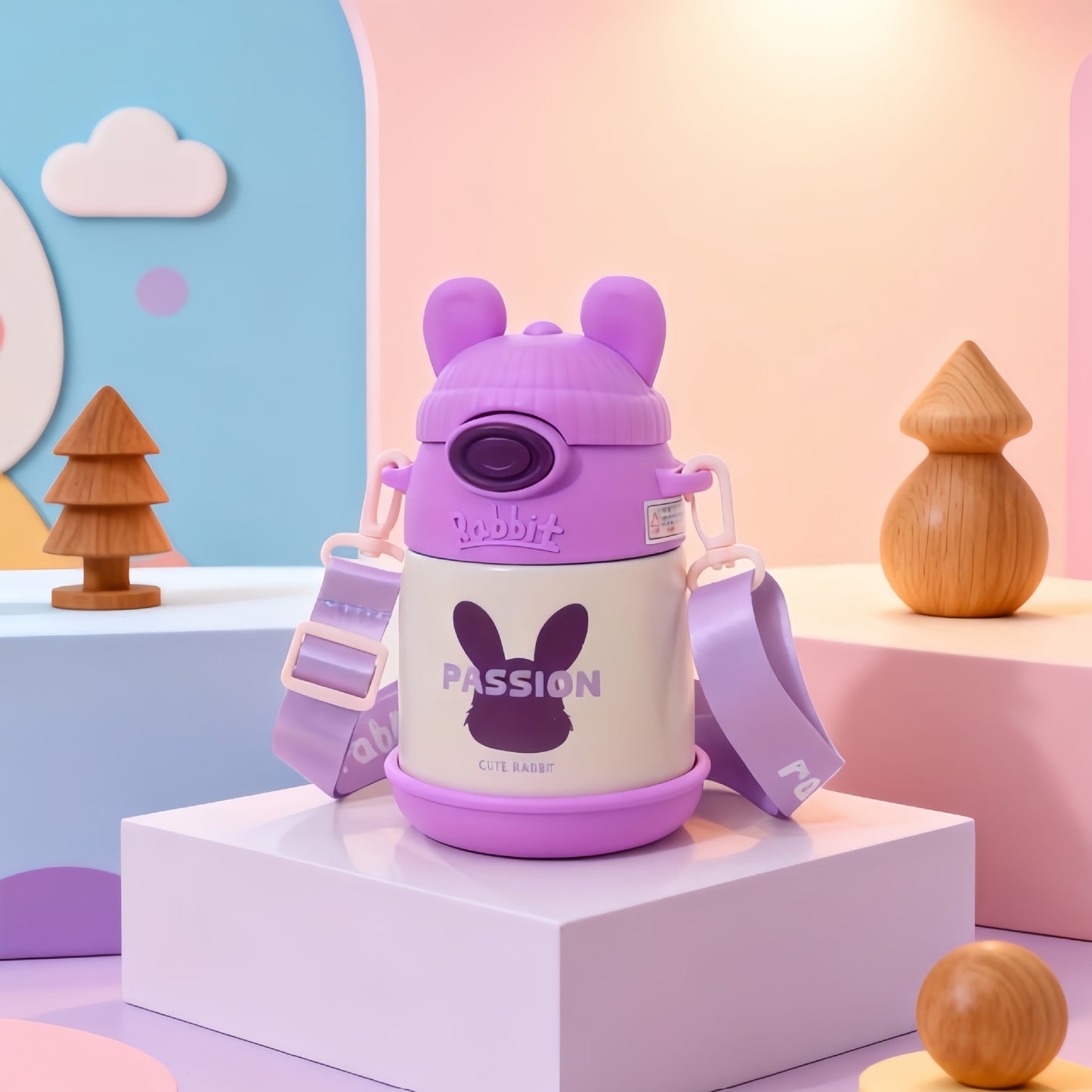Damen Isolierte Kindertrinkflasche mit praktischem Tragegurt Karnz