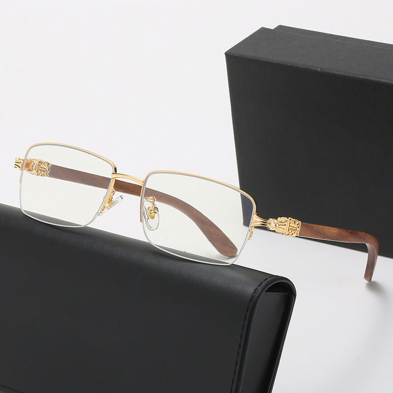 Damen modische Brille mit rechteckigem Rahmen und hochwertigen Holzdetails Karnz