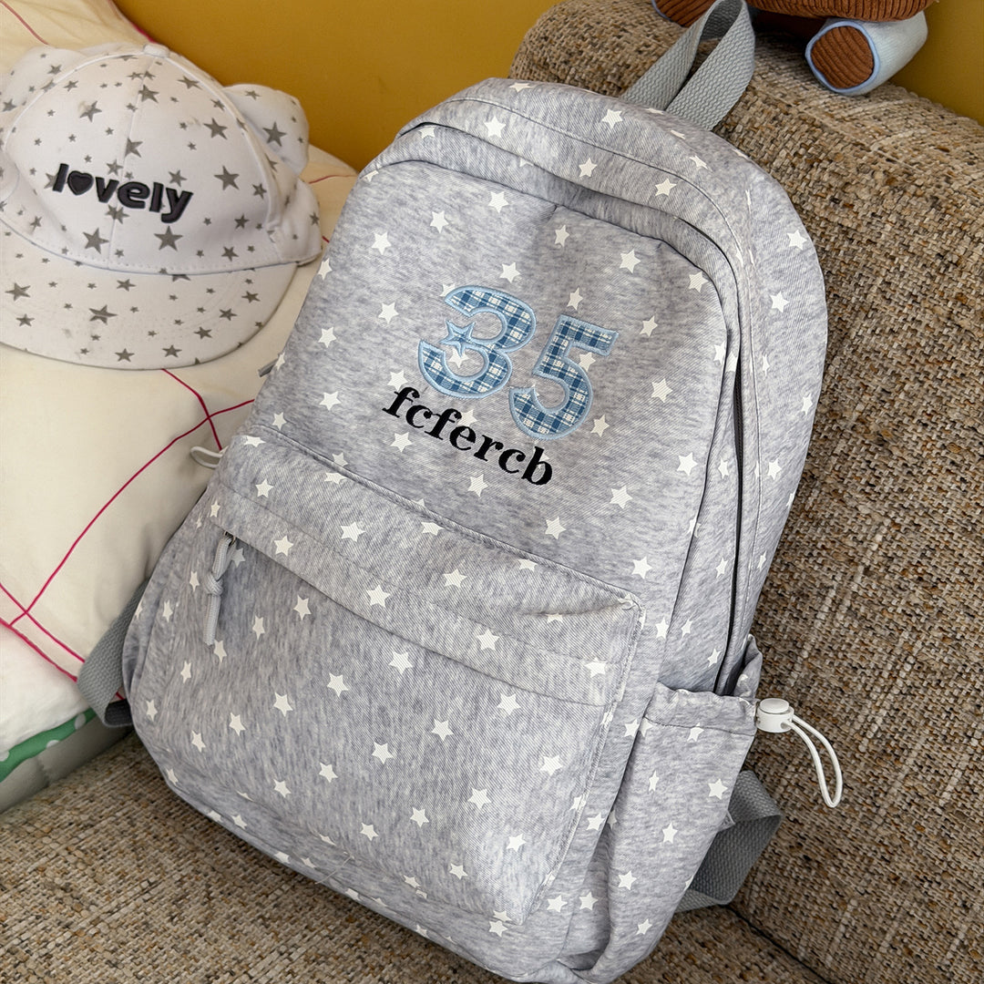 Verspielter Sternenmuster-Schulrucksack Karnz