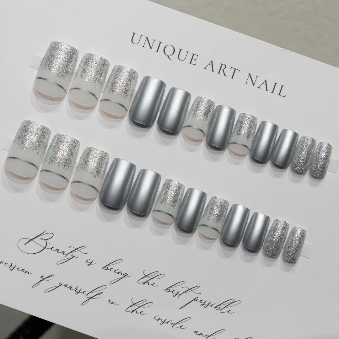 Glitzernde Ombre Nagelkunst