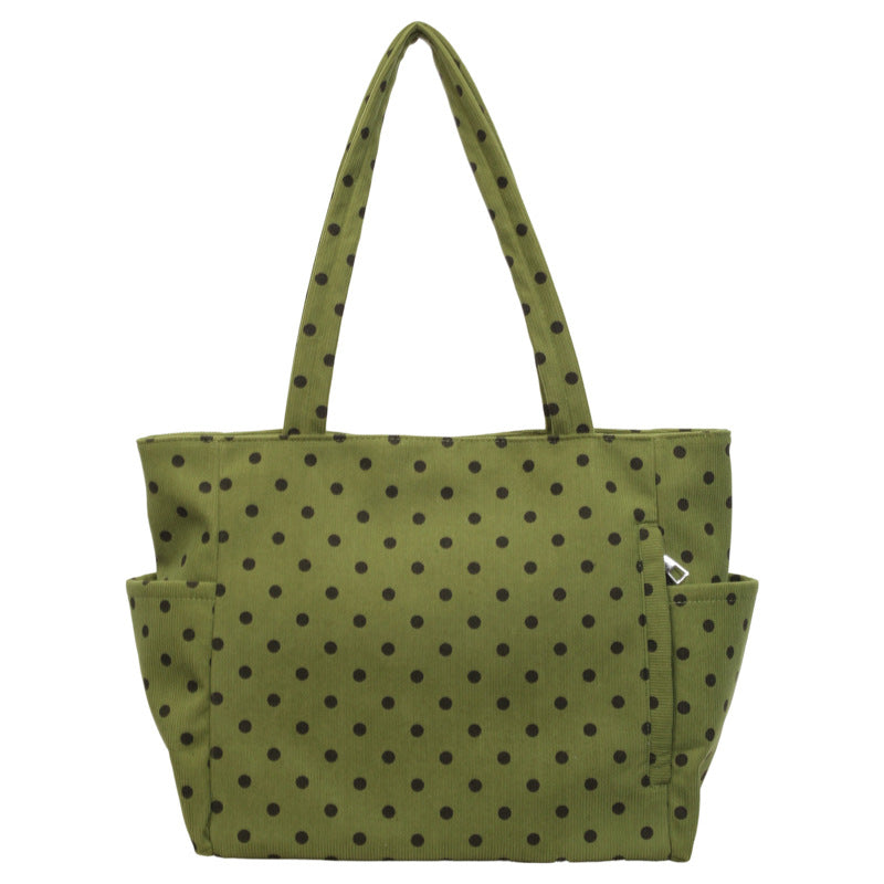 Geräumige Pünktchen-Canvas-Tasche