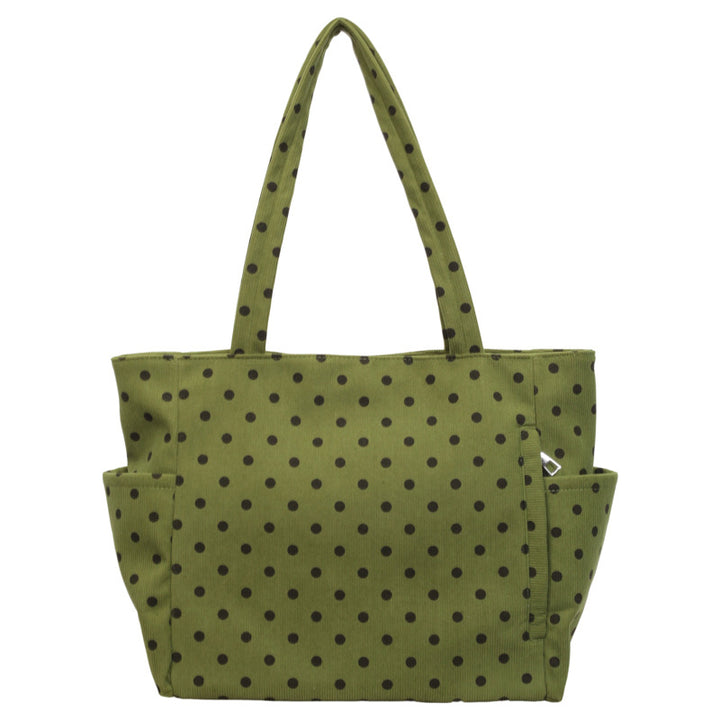Geräumige Pünktchen-Canvas-Tasche