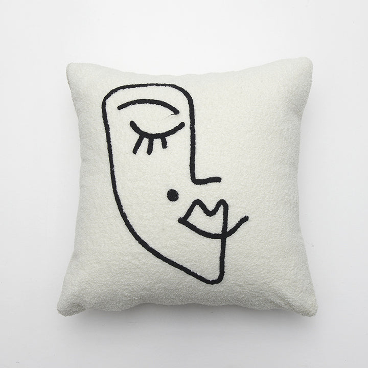 Minimalistisches Gesicht Design Wurfkissen