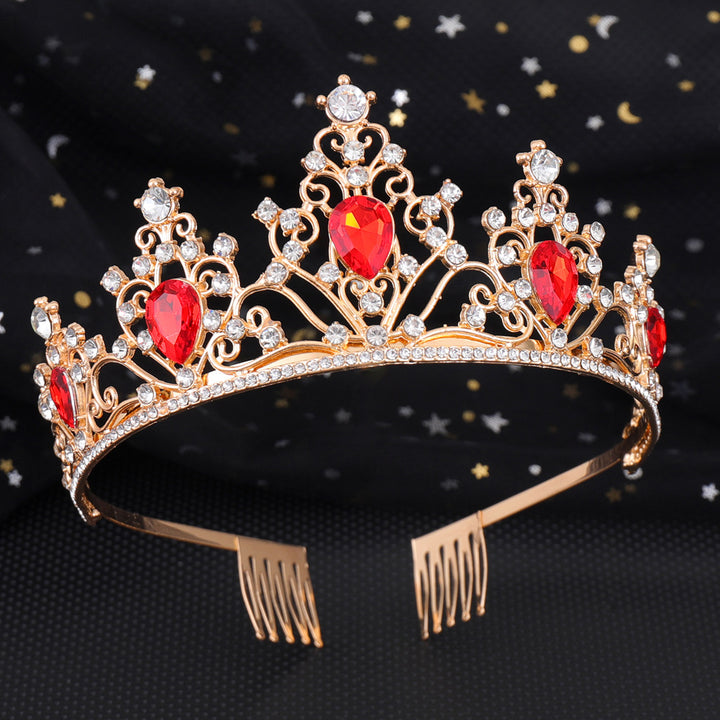 Mädchen Krone mit funkelnden Kristallen und elegantem Geburtstagsschärpen-Set Karnz