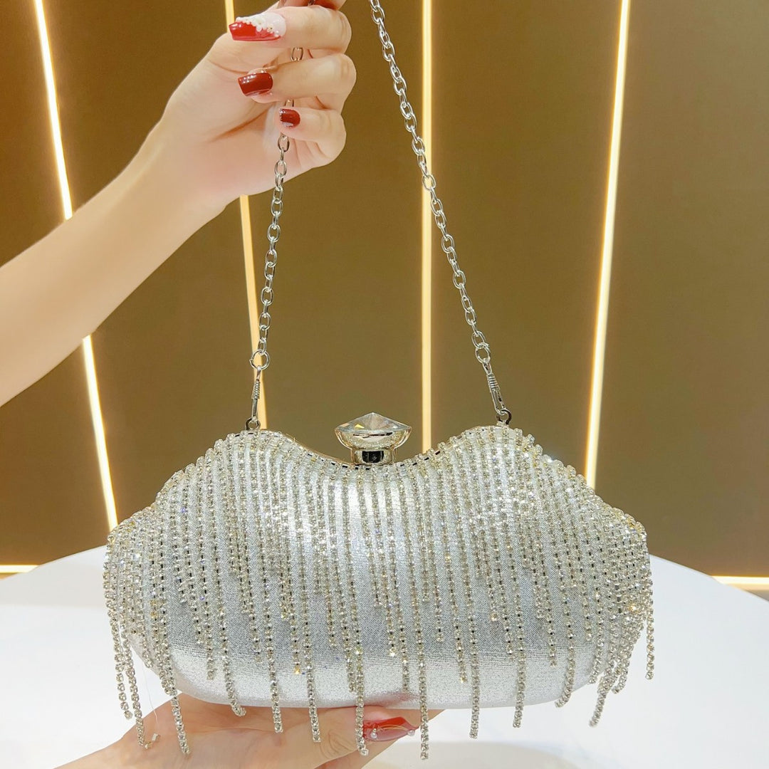 Glamouröse Kristallfransen Abendhandtasche
