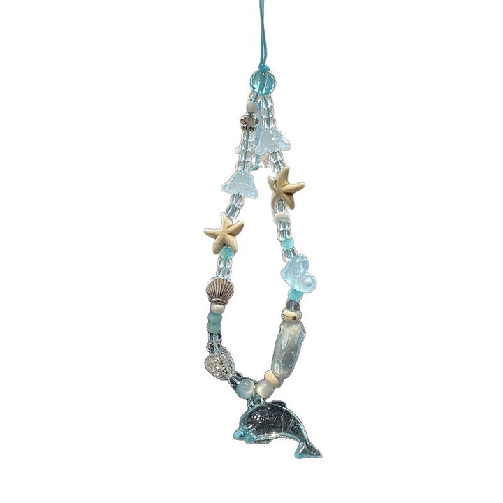 Delfin und Seestern Perlen Charm Halskette Karnz
