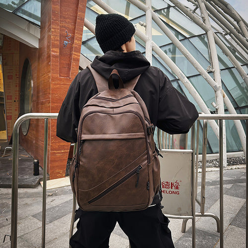 Premium Leder Laptop Rucksack Karnz