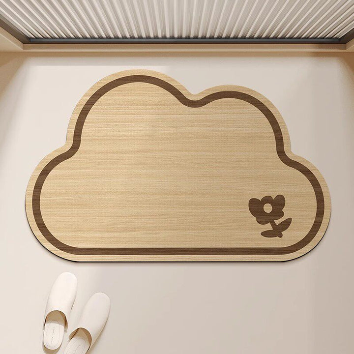 Absorbent Quick-Dry Bamboo-Style Cloud-Shaped Bath Mat