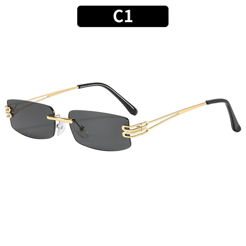 Stylische Minimalistische Rechteck Sonnenbrille