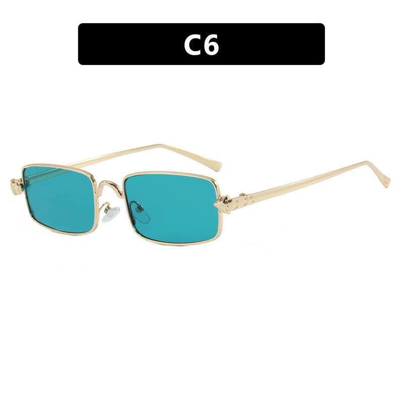 Damen elegante quadratische Sonnenbrille mit luxuriösem Metallrahmen und UV-Schutz Karnz