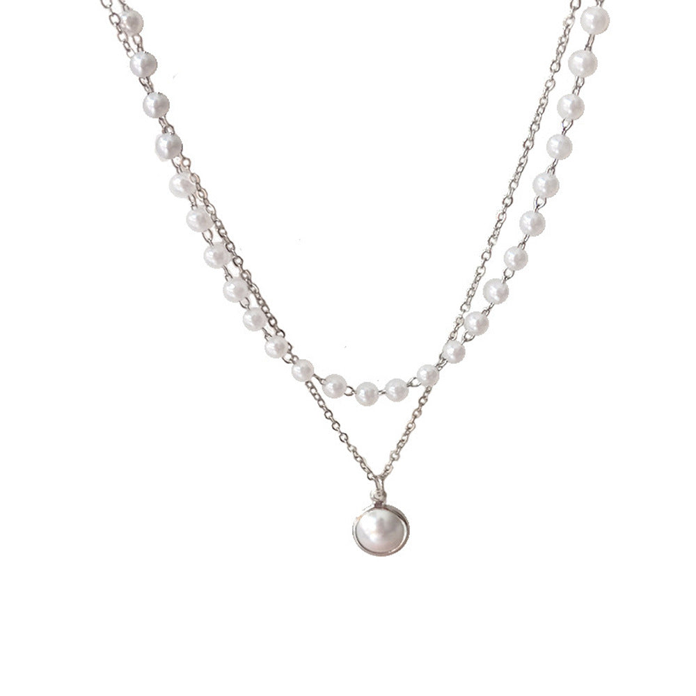 Elegante geschichtete Perlenkette Karnz