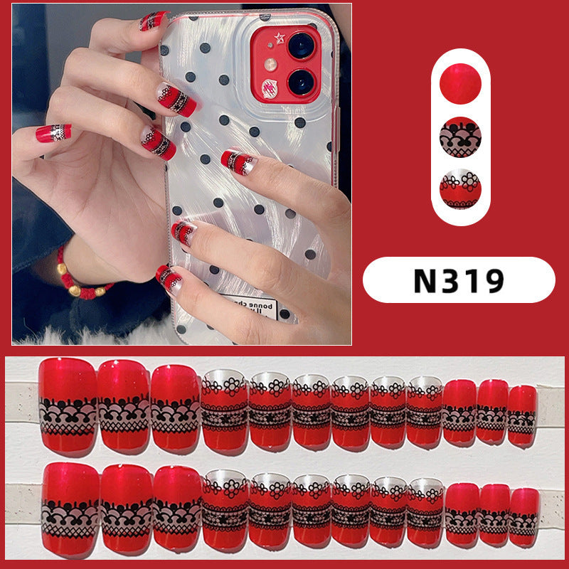 Blumenmuster Press-On Nagelset