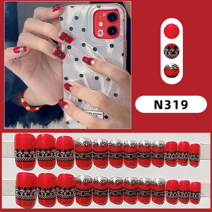 Blumenmuster Press-On Nagelset