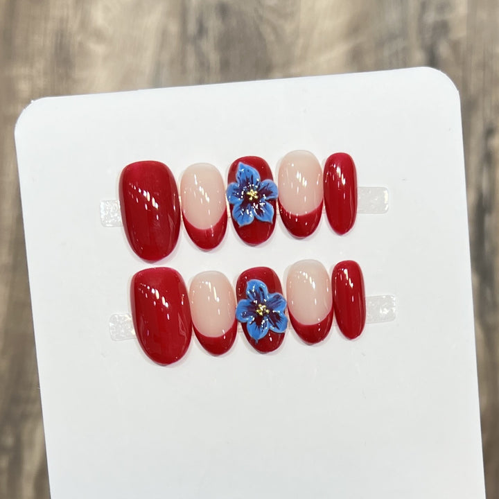 Dekorativer Floral Stiletto Press-On Nail Set Karnz