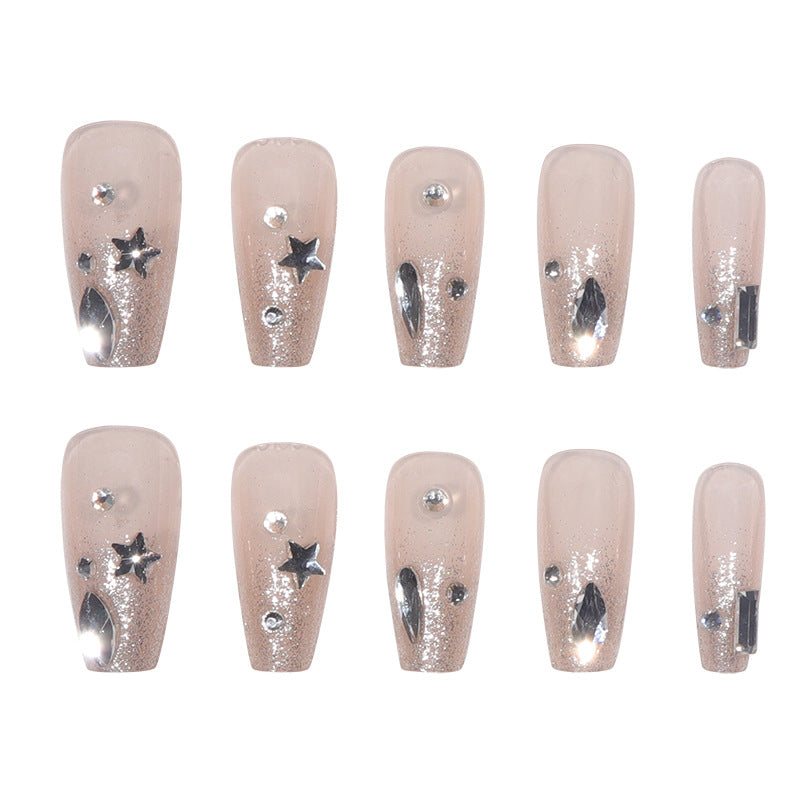 Elegante Glitzer-Stiletto-Press-On-Nägel Karnz