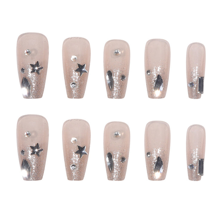 Elegante Glitzer-Stiletto-Press-On-Nägel Karnz