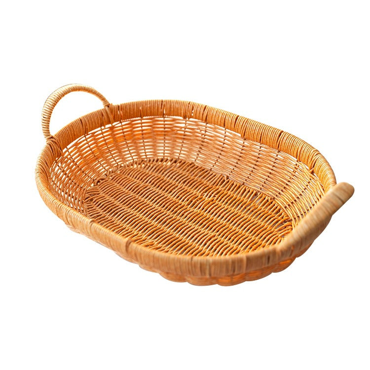 Handgefertigte runde Weidenfrüchtschale Karnz