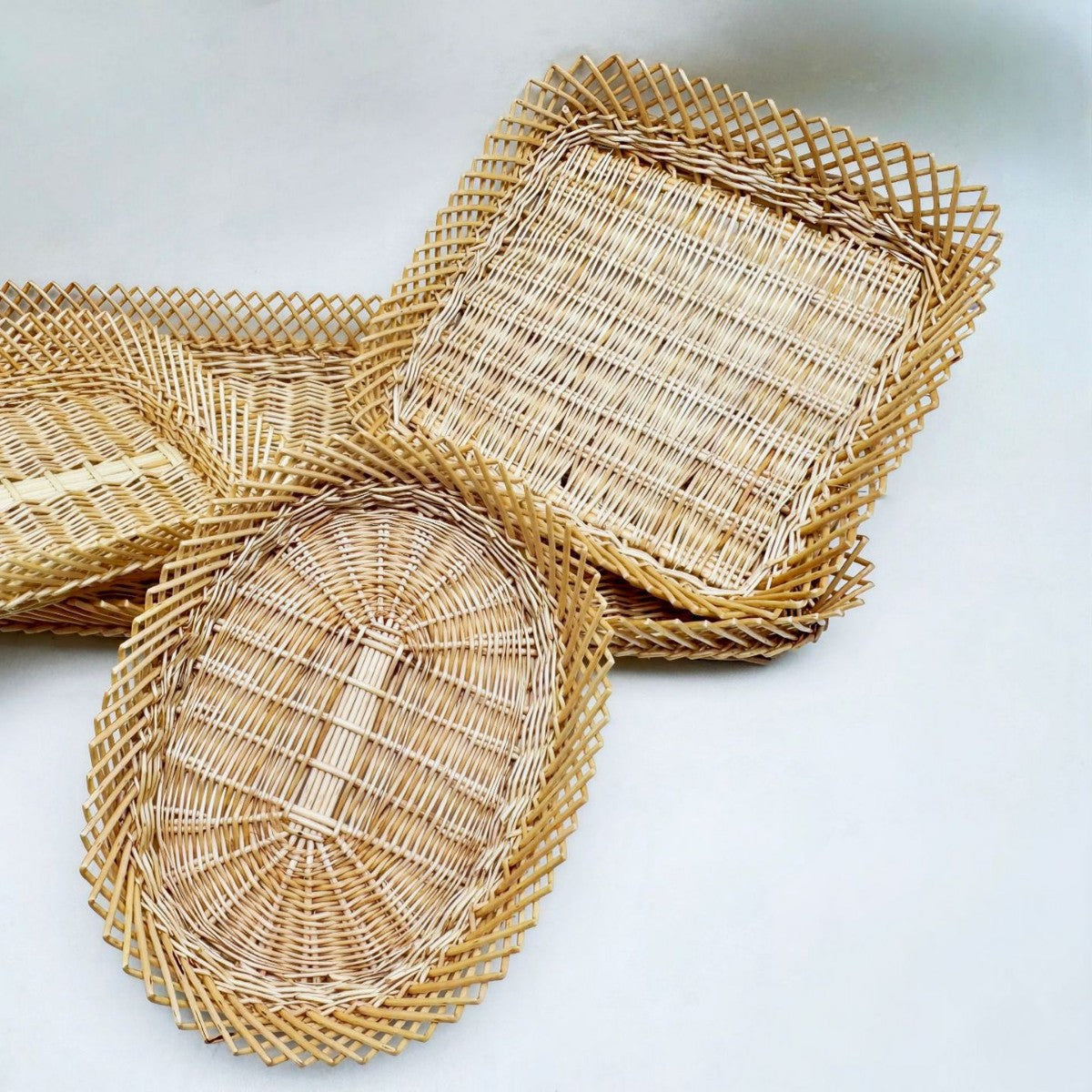 Damen rechteckiger Korb aus geflochtenem Naturmaterial Karnz