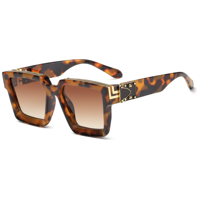 Damen quadratische Designer-Sonnenbrille mit auffälligem Rahmen Karnz