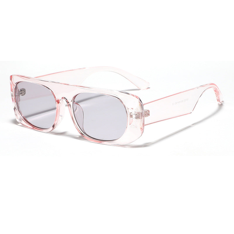 Damen modische Sonnenbrille mit transparentem und geometrischem Rahmen Karnz