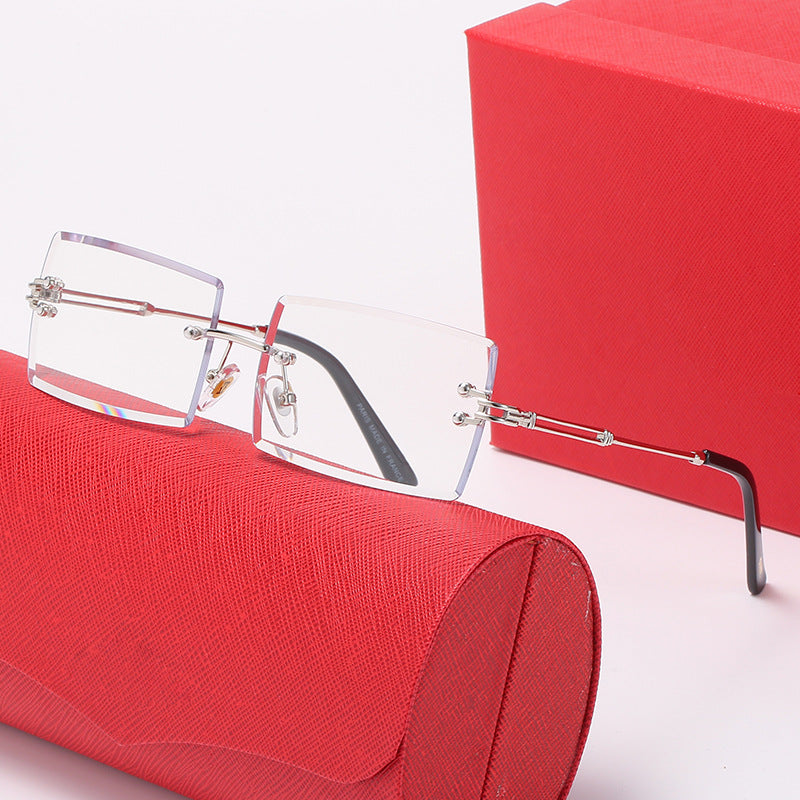 Damen stilvolle quadratische Sonnenbrille mit luxuriösen Metallakzenten Karnz