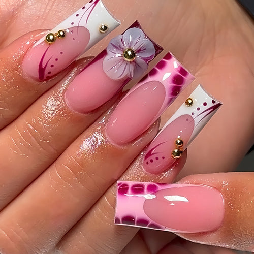 3D Floral Nail Art Enhancements Karnz