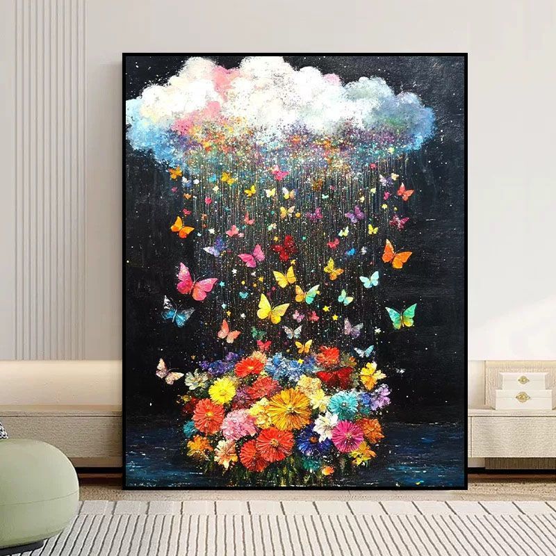 Abstract Schmetterlings-Blumen-Leinwandkunst Karnz