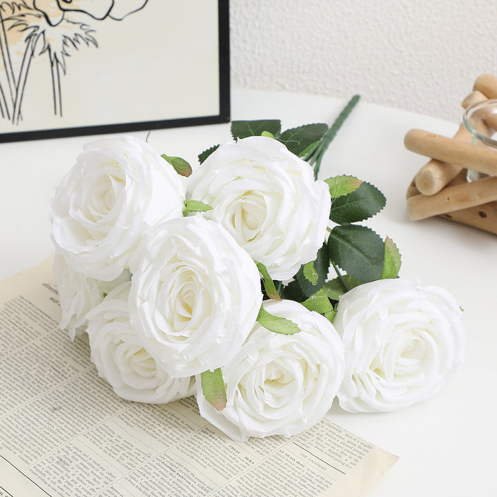 Realistische Künstliche Rosenblüten mit Blättern Karnz