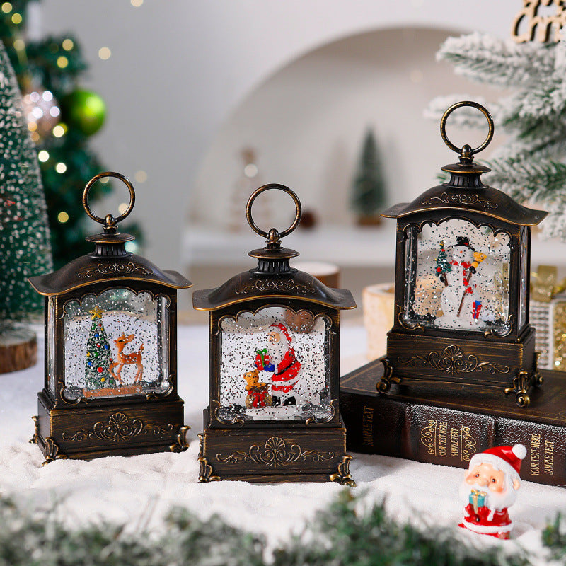 Lichterlaterne mit Schneeszenen Karnz
