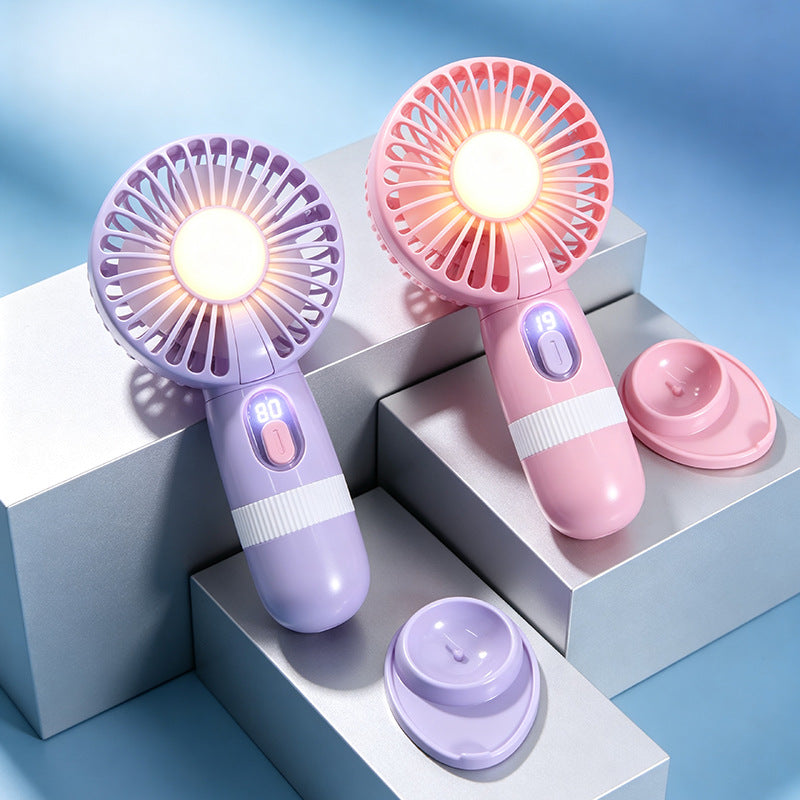 Damen tragbarer Mini Ventilator mit integriertem LED-Licht Karnz