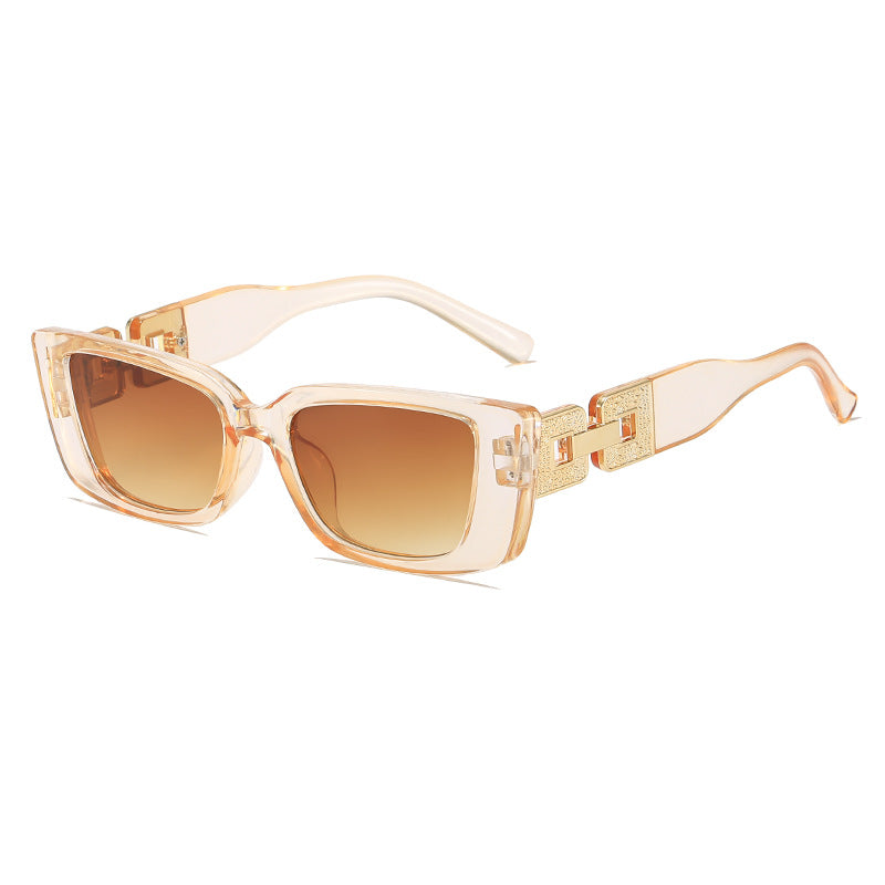 Übergroße quadratische Sonnenbrille mit glamourösem Akzent Karnz