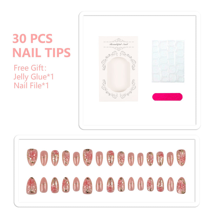Künstlerisches Floral Press-On Nagelset