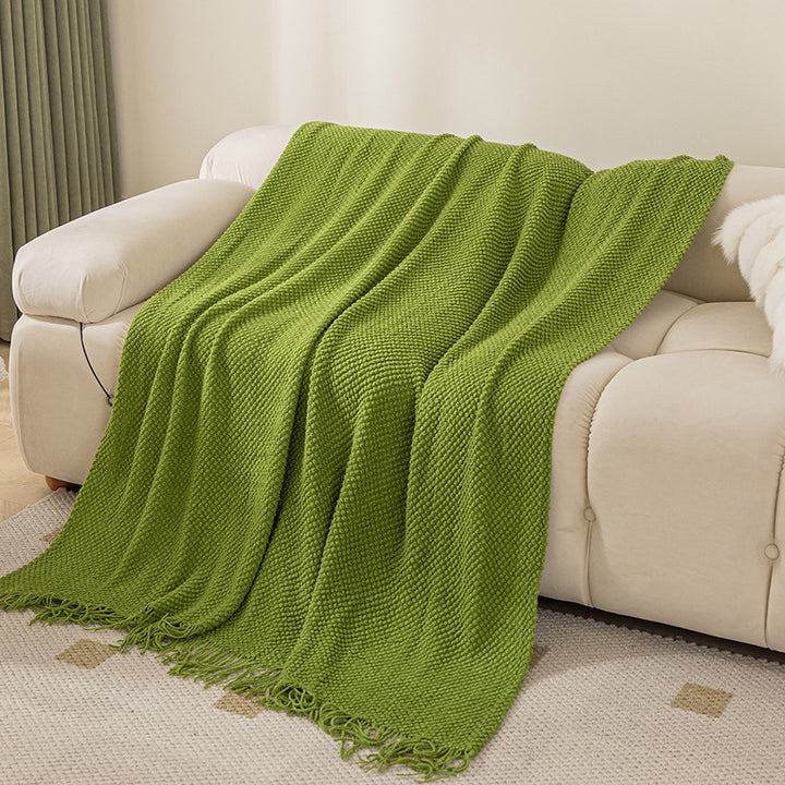 Gemütliche gestrickte Decke