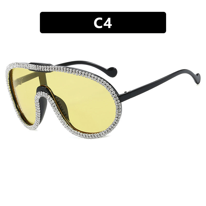 Damen extravagante Sonnenbrille mit funkelndem Rahmen Karnz