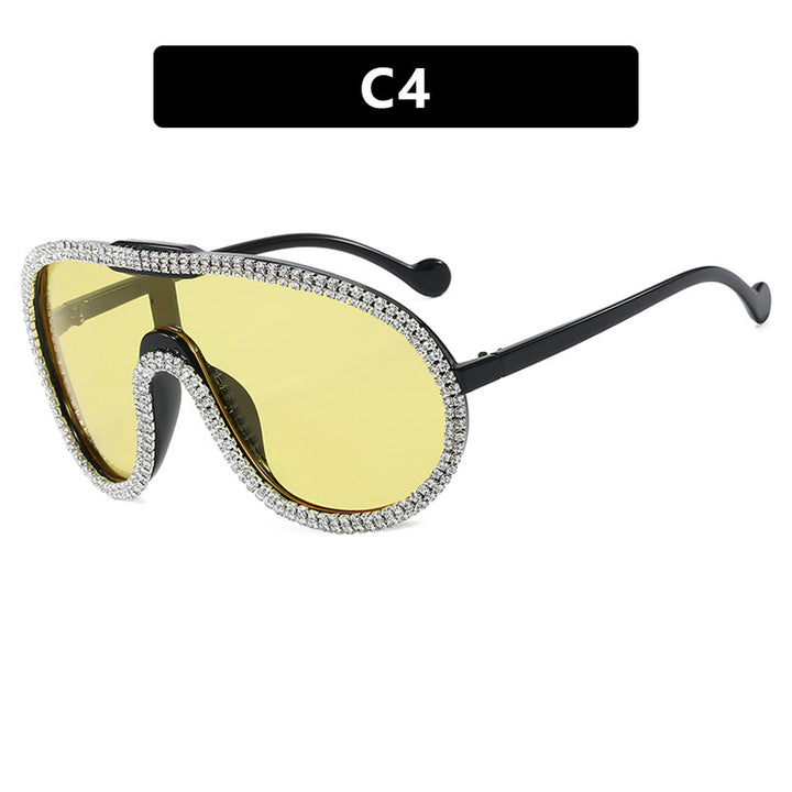 Damen extravagante Sonnenbrille mit funkelndem Rahmen Karnz