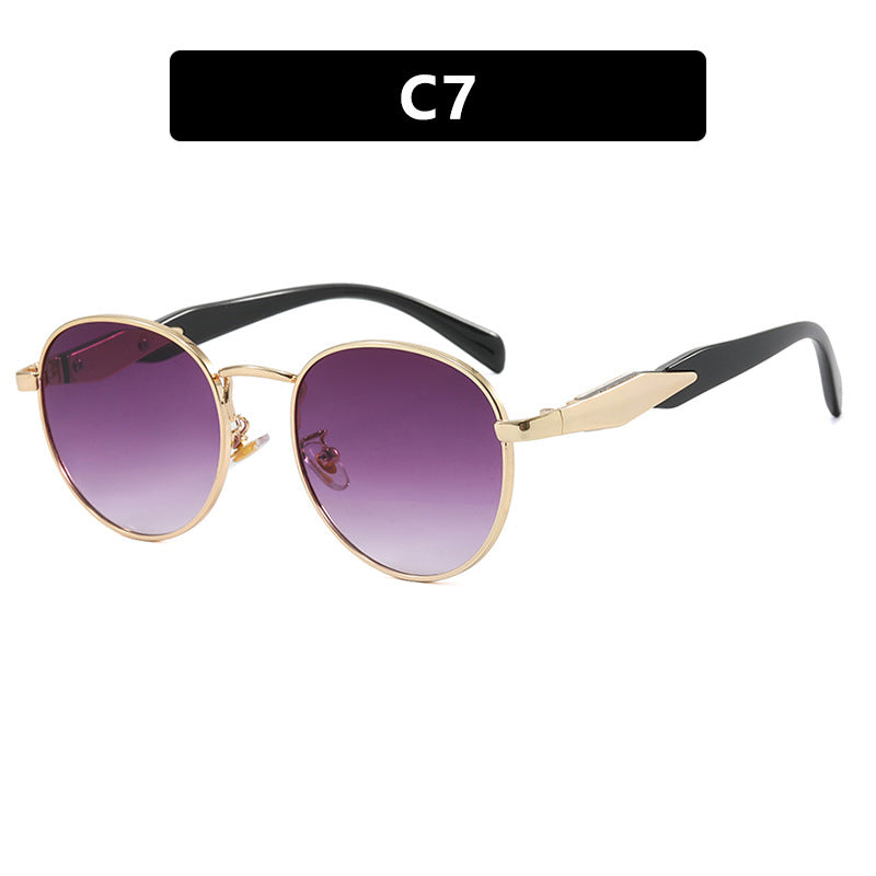 Damen runde Sonnenbrille mit elegantem, goldenen Rahmen und UV-Schutz Karnz