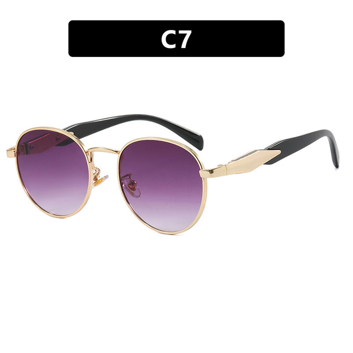 Damen runde Sonnenbrille mit elegantem, goldenen Rahmen und UV-Schutz Karnz