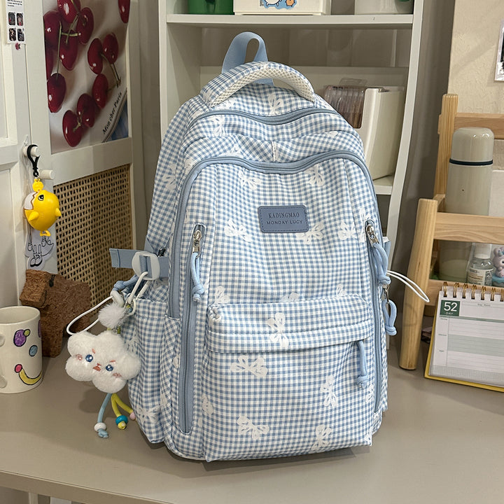 Stilvolle Karierten Druck Legere Rucksack Karnz