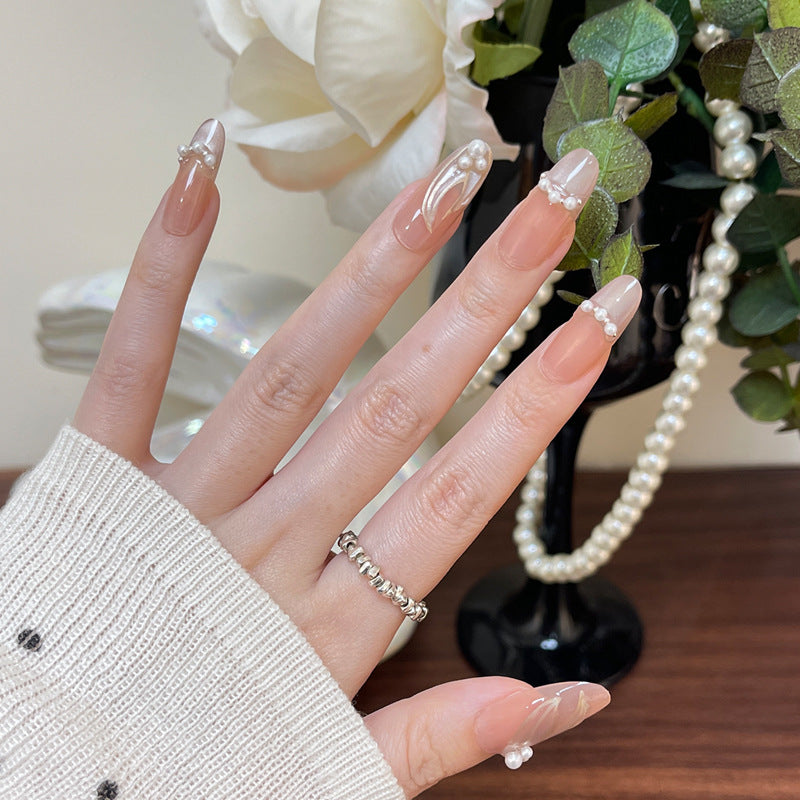 Elegante, perlenschmuck Nagelkunst Karnz