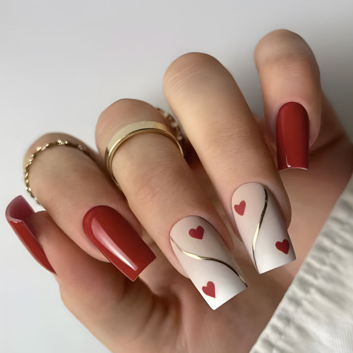 Romantisches Herzhologramm-Nagelkunst-Set Karnz