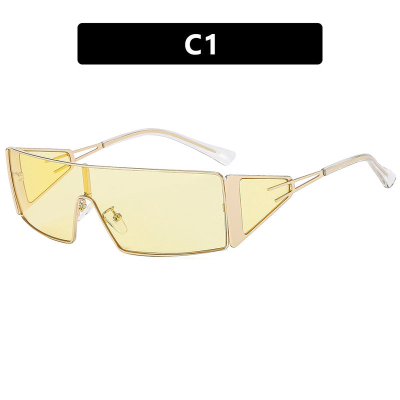 Damen geometrische Sonnenbrille mit futuristischem Design und strapazierfähigem Rahmen Karnz