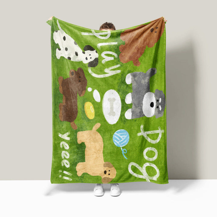 Verspielte Hundethemen-Fleece-Decke