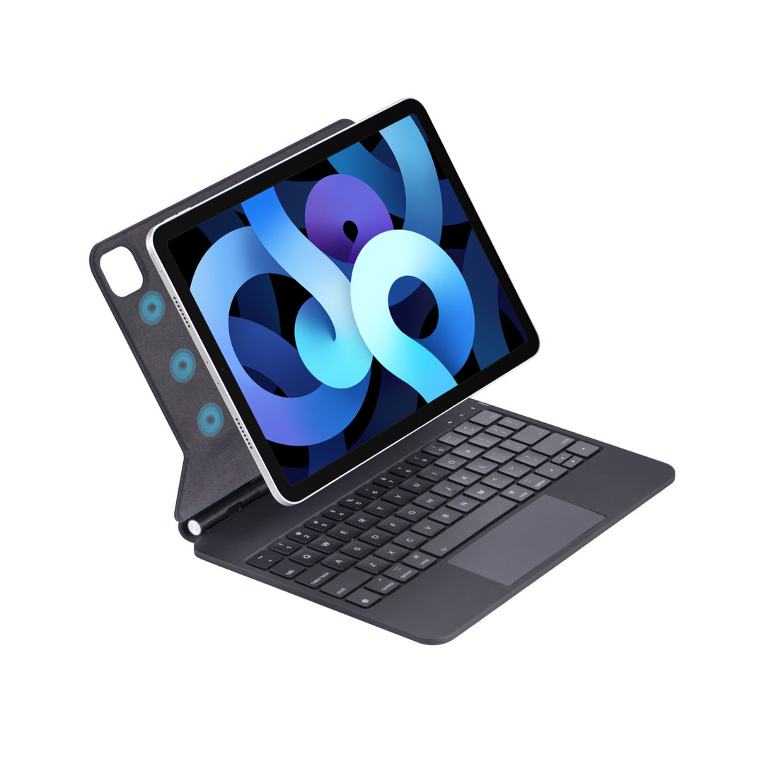 Karnz Tastatur-Hülle mit Trackpad für iPad Pro 11" & 12,9" – abnehmbare Bluetooth-Tastatur mit Ständer